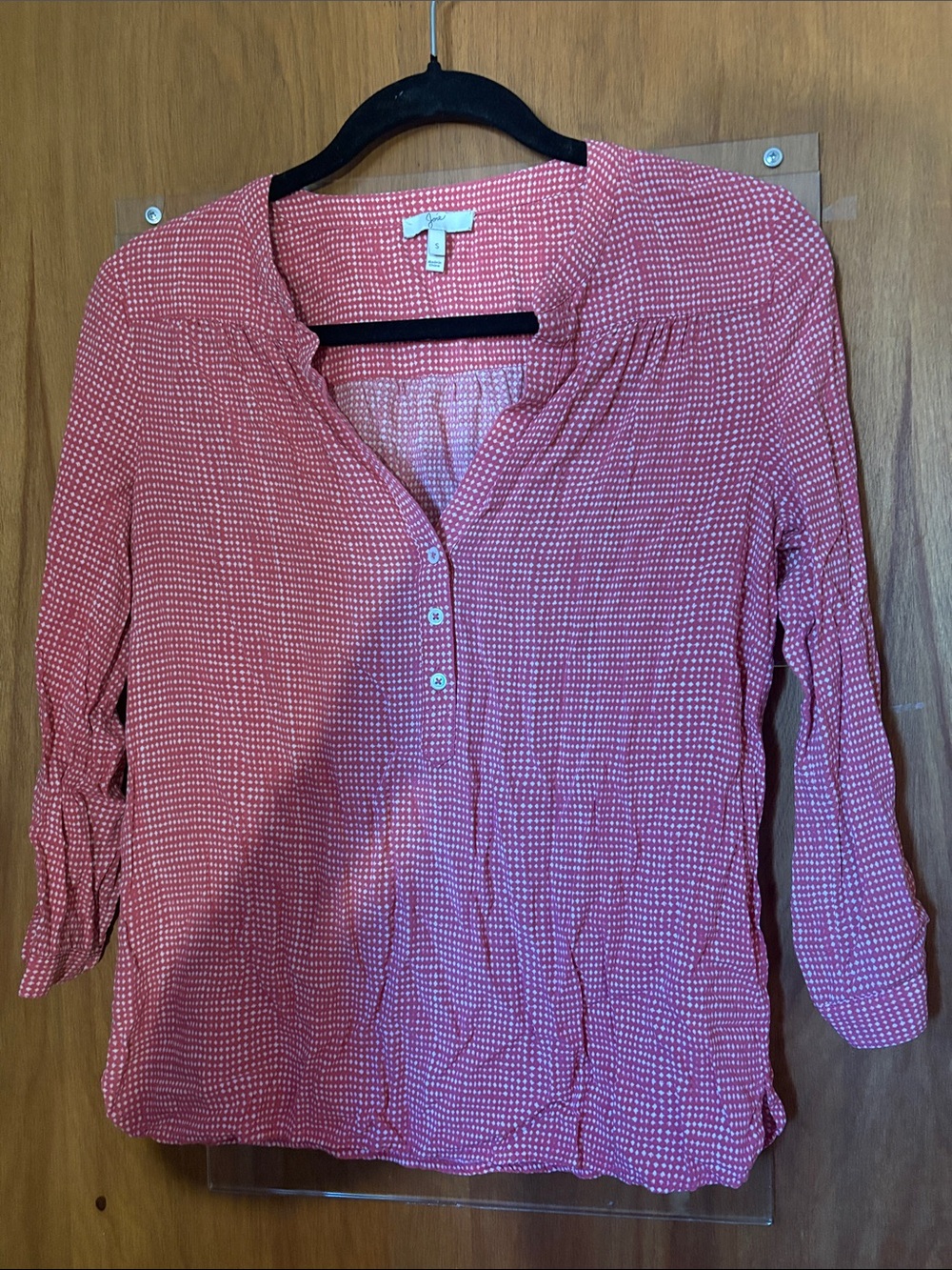 Joie Rosalyn Dot Print Popover Western Rose Blouse - Picture 2 of 5